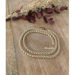 Collier Maille Palmier Tressée 45 cm En Plaqué Or 18 carats