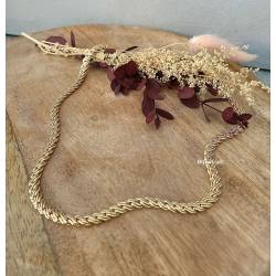 Collier Maille Palmier Tressée 45 cm En Plaqué Or 18 carats