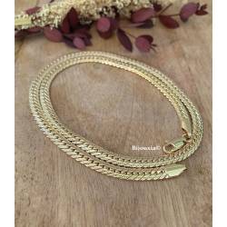 Collier Maille Anglaise 45cm X 5mm En Plaqué Or 18 carats Bijou Femme