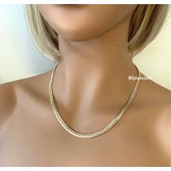 Collier Maille Anglaise 45cm X 5mm En Plaqué Or 18 carats Bijou Femme