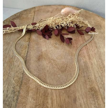 Collier Maille Anglaise 45cm X 5mm En Plaqué Or 18 carats Bijou Femme