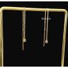 Boucles d'oreilles Chaîne Traversante Oxyde de Zirconium Plaqué or 18 Carats