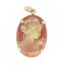 Pendentif Camée Rouge Cornaline En Plaqué Or 18 Carats 750/1000