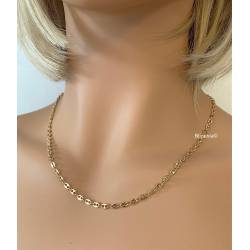 Chaîne Fine Grain de Café 45 cm x 3 mm En Plaqué Or 18 carats