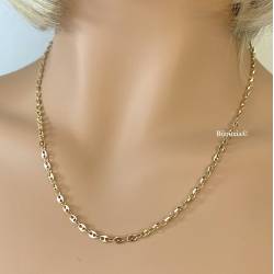 Chaîne Fine Grain de Café 50 cm x 3 mm En Plaqué Or 18 carats - MIXTE