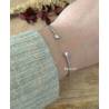 Bracelet Jonc Ouvert Zirconium Argent Massif 925/000 Rhodié