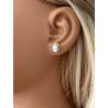 Boucles D'oreilles Puces Symbole Camée Bleu Plaqué or 18 Carats 750/1000