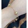 Bracelet maille torsadée alternance boules En Plaqué or 18 Carats