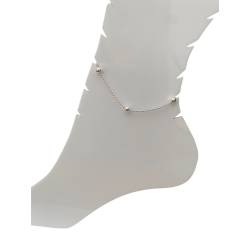 Chaîne De Cheville Fines Boules En Argent Massif 925/000