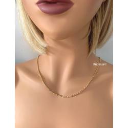 Chaîne Maille Forçat Robuste Diamantée 60CM Plaqué Or 18 carats 750/000 MIXTE