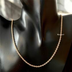 Chaîne Maille Forçat Robuste Diamantée 60CM Plaqué Or 18 carats 750/000 MIXTE