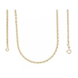 Chaîne Maille Forçat Robuste Diamantée 60CM Plaqué Or 18 carats 750/000 MIXTE