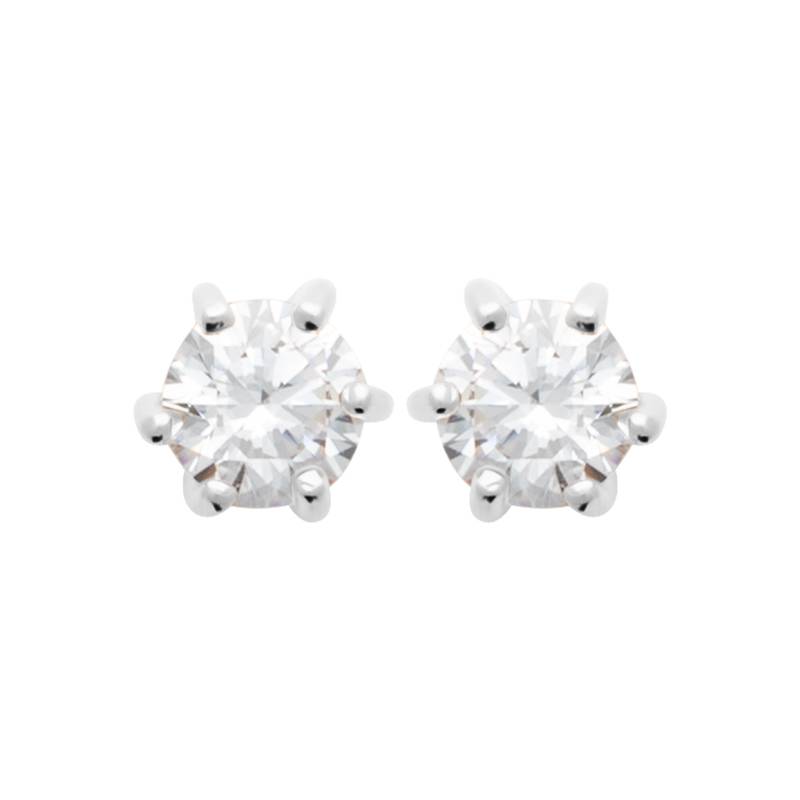 Boucles D'oreilles 4mm Cristal Zirconium Argent Massif Bijou Homme/Femme