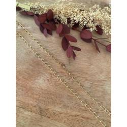 Chaîne Maille cheval maillons ovales 60CM Plaqué Or 18 carats 750/000 MIXTE