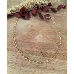 Chaîne Maille cheval maillons ovales 60CM Plaqué Or 18 carats 750/000 MIXTE