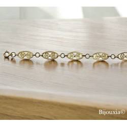 Bracelet Maillons Ciselés - Oriental - En Plaqué or 18 CARATS 750/000