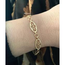 Bracelet Maillons Ciselés - Oriental - En Plaqué or 18 CARATS 750/000