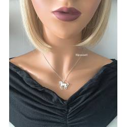 Pendentif Cheval En Argent Massif 925/1000 Poinçon