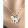 Collier chaîne + pendentif CHEVAL En Argent Massif 925/000