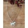 Collier chaîne + pendentif CHEVAL En Argent Massif 925/000