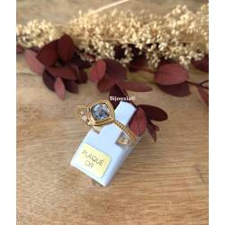 Bague Cristal CZ Aigue Marine Plaqué Or 18 Carats 750/000 Tailles CHOIX