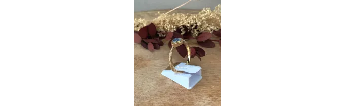 Bague Cristal CZ Aigue Marine Plaqué Or 18 Carats 750/000 Tailles CHOIX