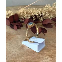 Bague Cristal CZ Aigue Marine Plaqué Or 18 Carats 750/000 Tailles CHOIX