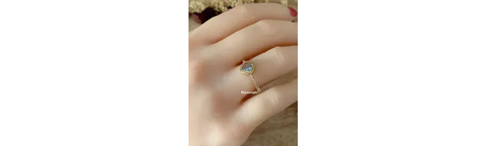 Bague Cristal CZ Aigue Marine Plaqué Or 18 Carats 750/000 Tailles CHOIX