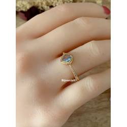 Bague Cristal CZ Aigue Marine Plaqué Or 18 Carats 750/000 Tailles CHOIX