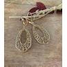 Boucles D'oreilles Pendantes Ajourées Plaqué Or 18 Carats 750/000