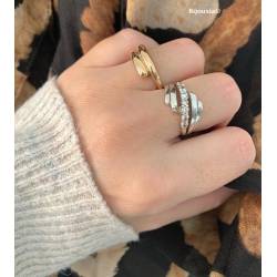 Bague Goutte D'eau Plaqué Or 18 carats 750/1000 T50 à T60