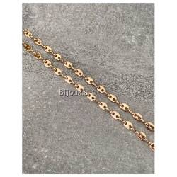 Chaîne Maille Grain de Café 45 cm x 5 mm Plaqué Or 18 carats Bijoux