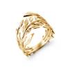 Bague Feuille En Plaqué or 18 Carats 750/000 3 Microns Tailles 50-52-54-56-58-60