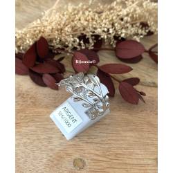 Bague Feuille En Argent Massif 925 Millièmes Rhodié Tailles 50-52-54-56-58-60