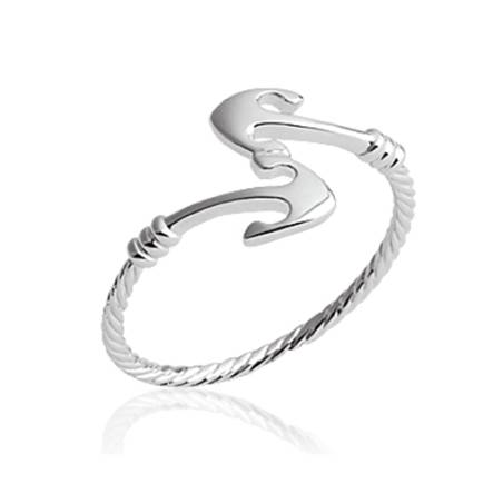 Bague Symbole Ancre Marine En Argent Massif 925/000 Rhodié Tailles 50 à 60 CHOIX