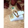 Bague Pavé Carré Zirconium & Cristal Vert Émeraude Plaqué or 18 Carats 750/000