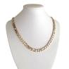 Chaîne 8MM x 60CM Maille Figaro Diamantée 1-3 Plaqué Or 18 Carats Homme