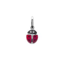 Collier Chaîne + Pendentif Coccinelle En Argent Massif 925/000 Bijoux Enfant