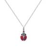 Pendentif Coccinelle émail couleur rouge En Argent Massif 925/000 Bijoux Enfant
