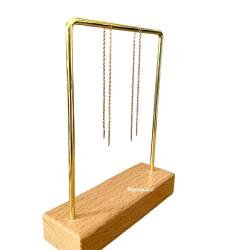 Boucles D'oreilles Chaîne Traversante 7CM Plaqué Or 18 Carats Bijoux Femme