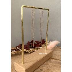 Boucles D'oreilles Chaîne Traversante 7CM Plaqué Or 18 Carats Bijoux Femme