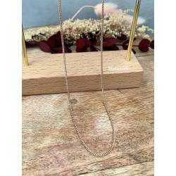 Chaîne fine gourmette serrée longueur 50cm Plaqué Or 18 carats 750/1000