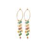 Boucles D'Oreilles Multi Chaînes Cristal Multicolore En Plaqué Or 750/000