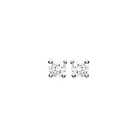 Boucles D'oreilles 3MM Puces Zirconium Argent Massif 925/000 Rhodié