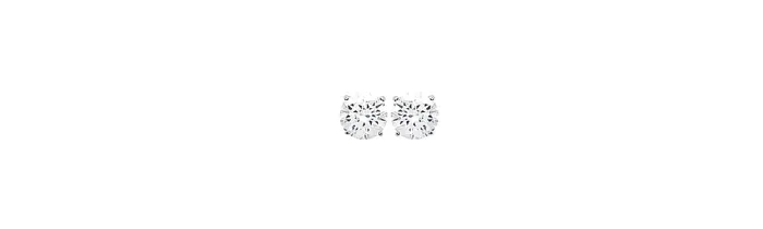 Boucles D'oreilles 6MM Puces Zirconium Argent Massif 925/000 Rhodié