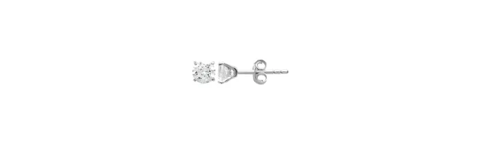 Boucles D'oreilles 5MM Puces Zirconium Argent Massif 925/000 Rhodié
