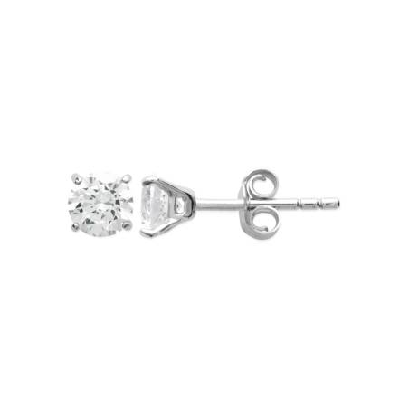 Boucles D'oreilles 5MM Puces Zirconium Argent Massif 925/000 Rhodié