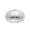 Bague jonc bombée ajourée dentelée en argent massif rhodié 925 T50 à 60