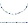 Collier cristal de Swarovski dégradé tons de bleus en argent 925/000 rhodié