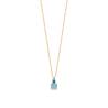 Collier Pendentif Orné de Pierres Naturelles Agate Bleu en Plaqué or 18 Carats